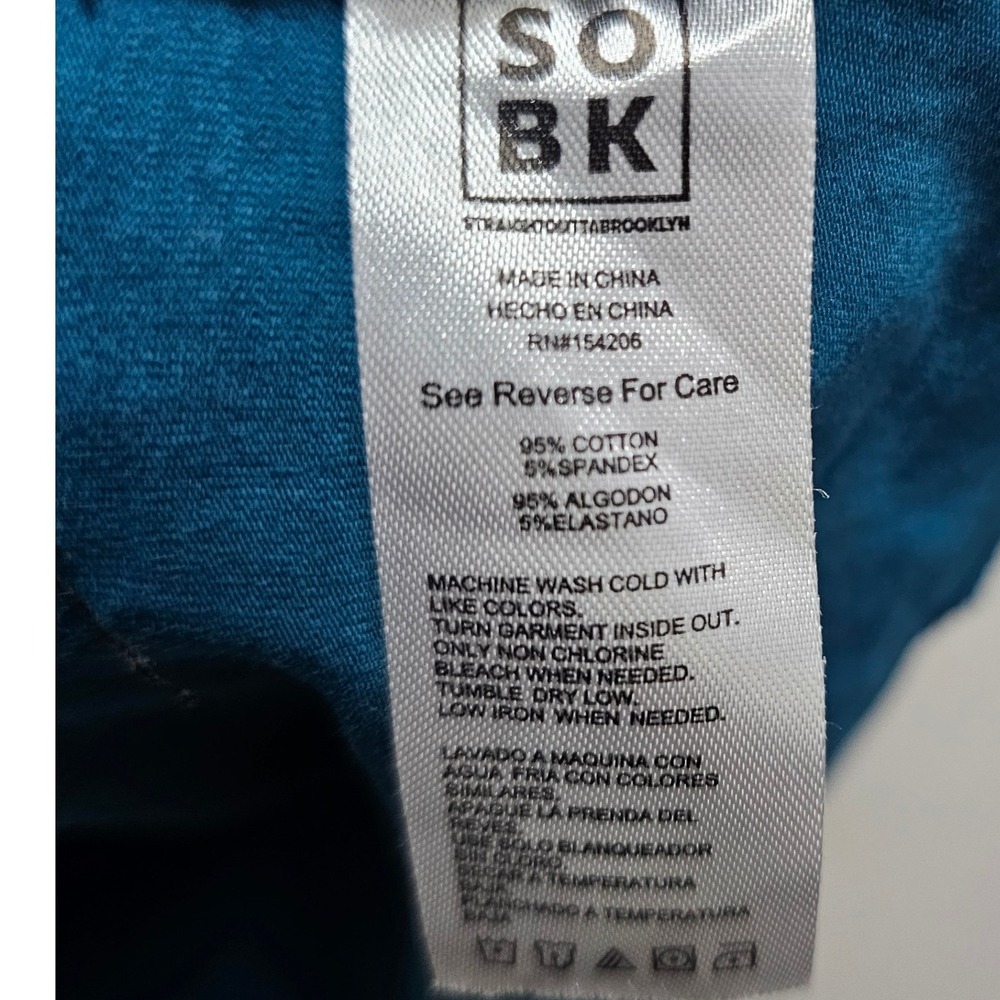 SOBK Straight Outta Brooklyn Mens XL T-Shirt Teal Black Supreme Cotton - Picture 3 of 6